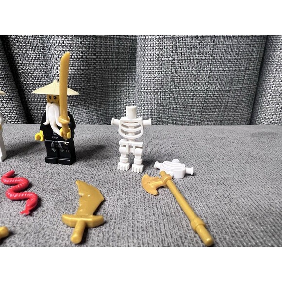 LEGO NINJAGO Mini Figures Lot Pieces Parts Sensai Wu Sword Owl Spinner Toy - Picture 6 of 8